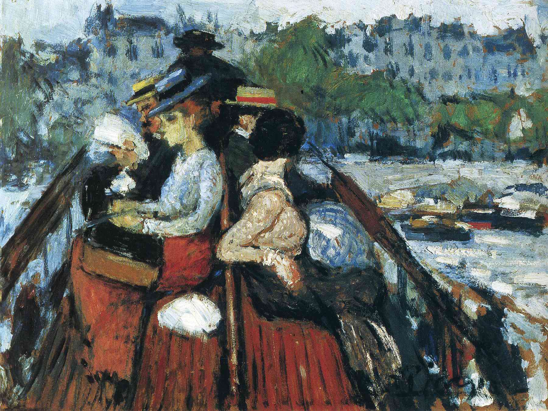 Picasso Crossind Seine on the upper deck 1901